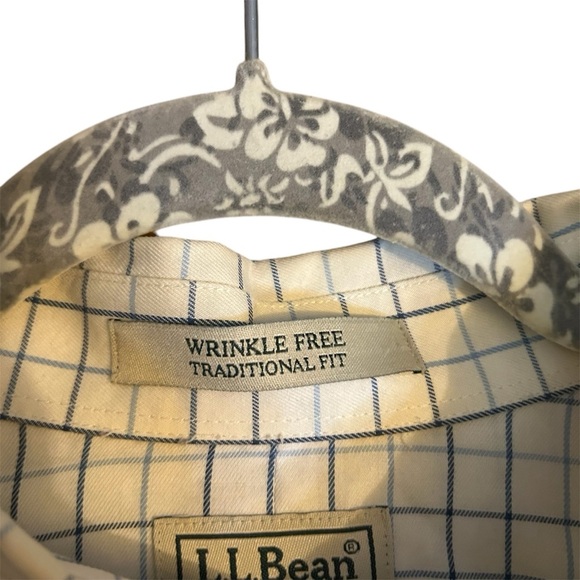 L.L. Bean Blue and White Checkered Shirt - Size L Tall - Picture 4 of 7